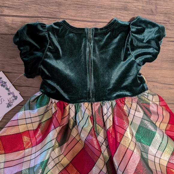 NWT! Iris & Ivy Plaid Stretch Velvet & Taffeta Party Dress - Picture 10 of 15